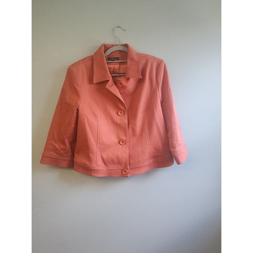 Ladies Petite Dress Coral‎ Pink Suit Jacket size 12 Korinna